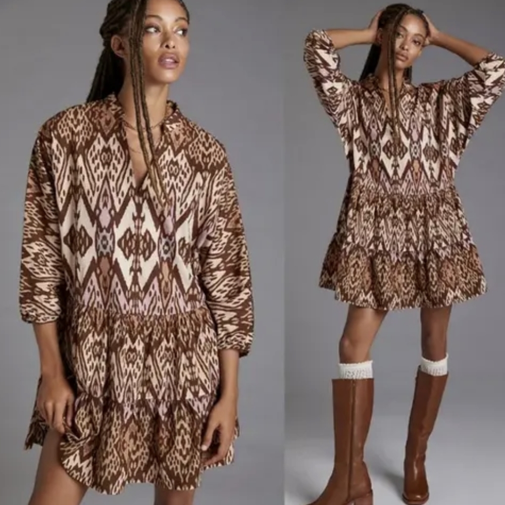 Anthropologie Conditions Apply XS NWT Flowy Mini Dress Slouchy Dolman Balloon